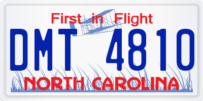 NC license plate DMT4810