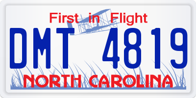 NC license plate DMT4819