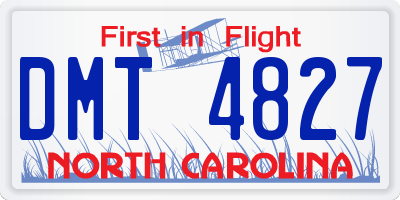 NC license plate DMT4827