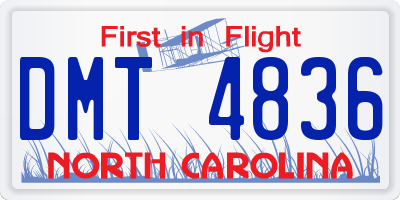 NC license plate DMT4836