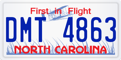 NC license plate DMT4863