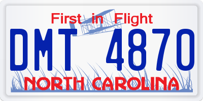 NC license plate DMT4870
