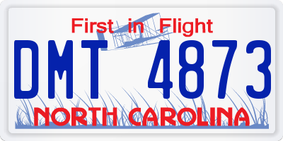 NC license plate DMT4873