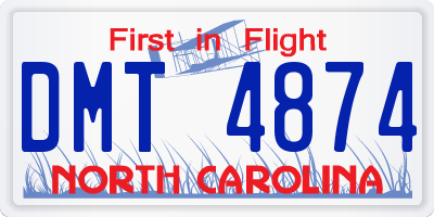 NC license plate DMT4874