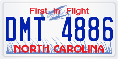 NC license plate DMT4886