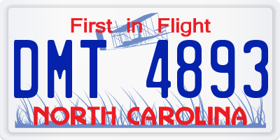 NC license plate DMT4893