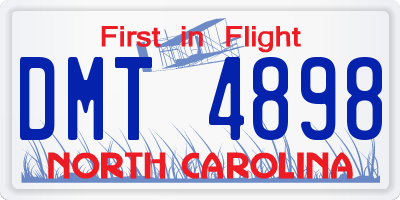 NC license plate DMT4898
