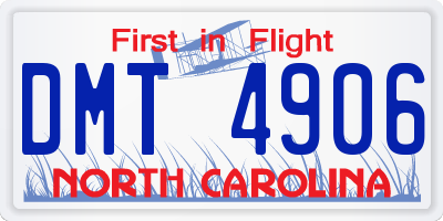 NC license plate DMT4906