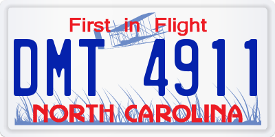NC license plate DMT4911