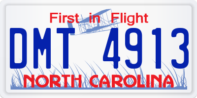 NC license plate DMT4913