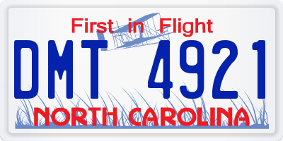NC license plate DMT4921