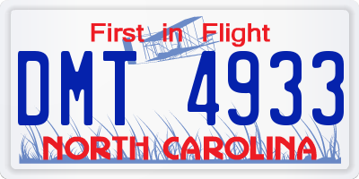 NC license plate DMT4933