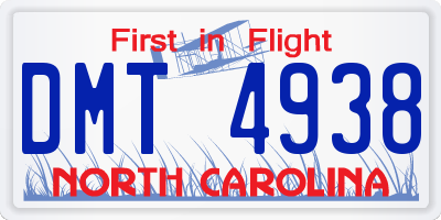 NC license plate DMT4938