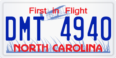 NC license plate DMT4940