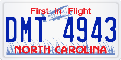 NC license plate DMT4943