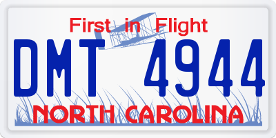 NC license plate DMT4944