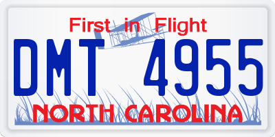 NC license plate DMT4955