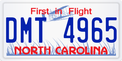 NC license plate DMT4965