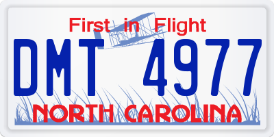 NC license plate DMT4977