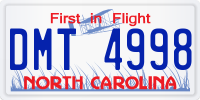 NC license plate DMT4998