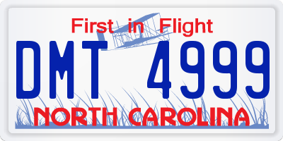 NC license plate DMT4999