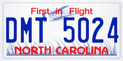 NC license plate DMT5024