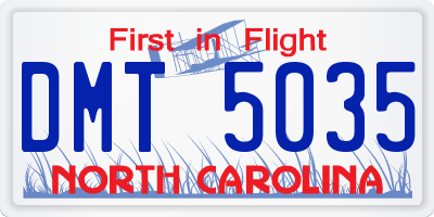 NC license plate DMT5035