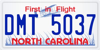 NC license plate DMT5037