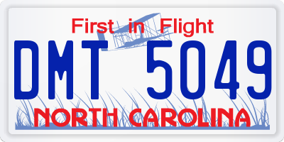 NC license plate DMT5049