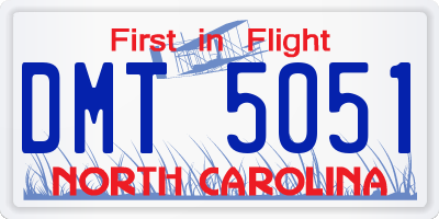 NC license plate DMT5051