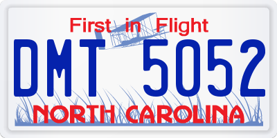 NC license plate DMT5052