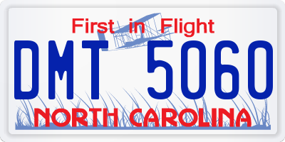 NC license plate DMT5060