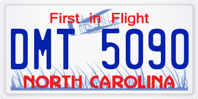 NC license plate DMT5090