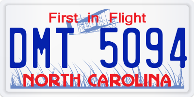 NC license plate DMT5094
