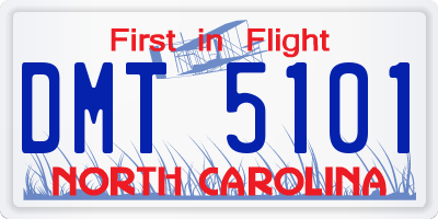 NC license plate DMT5101