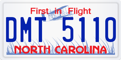 NC license plate DMT5110