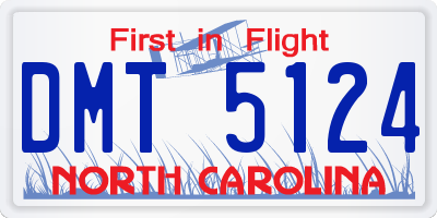 NC license plate DMT5124