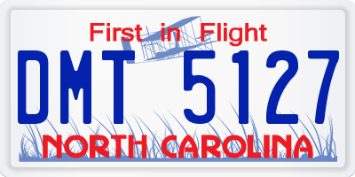 NC license plate DMT5127