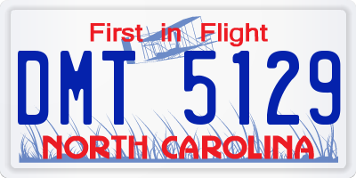 NC license plate DMT5129