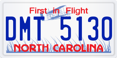 NC license plate DMT5130