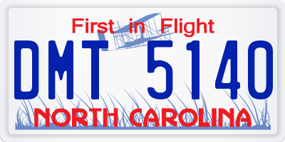 NC license plate DMT5140