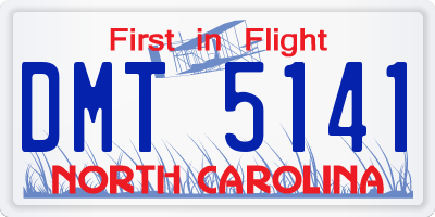 NC license plate DMT5141
