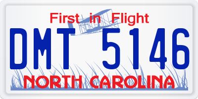NC license plate DMT5146