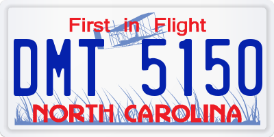 NC license plate DMT5150