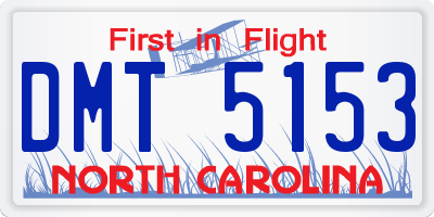 NC license plate DMT5153