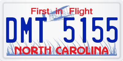 NC license plate DMT5155