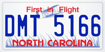 NC license plate DMT5166