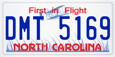 NC license plate DMT5169