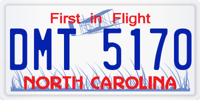 NC license plate DMT5170