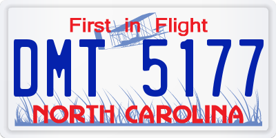 NC license plate DMT5177